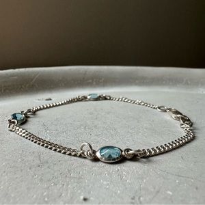 Sterling Silver Bracelet | Aquamarine Stones